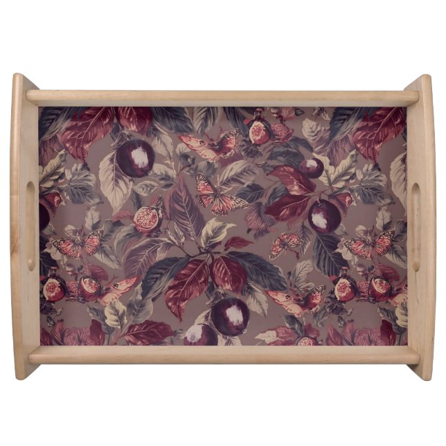  Plum & Fig Botanical Serving Tray | Moody Indigo (Front)