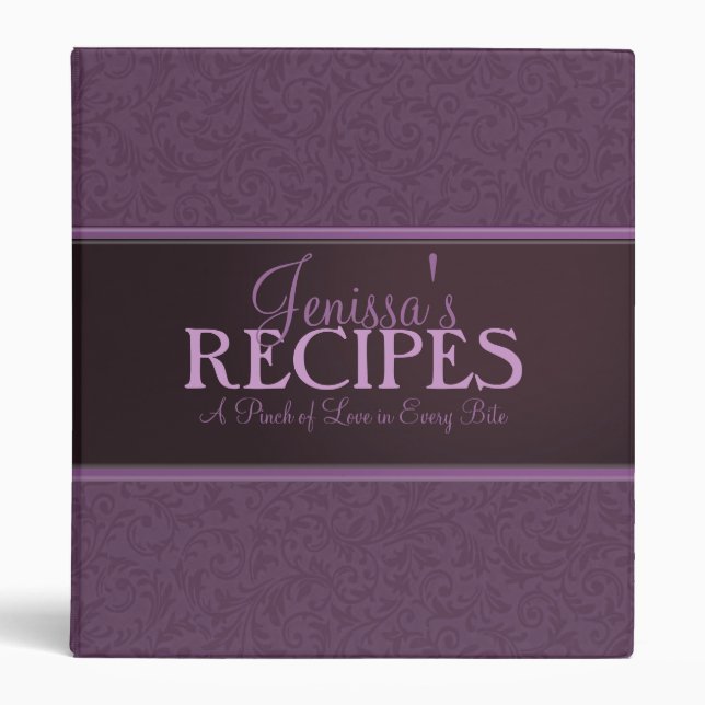 Plum Filigree Recipe Binder (Front)