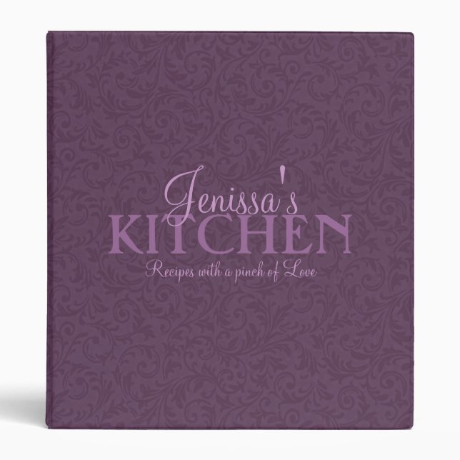 Plum Filigree Recipe Binder (Front)