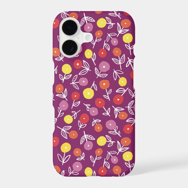 Plum Floral Ditsy iPhone Case (Back)