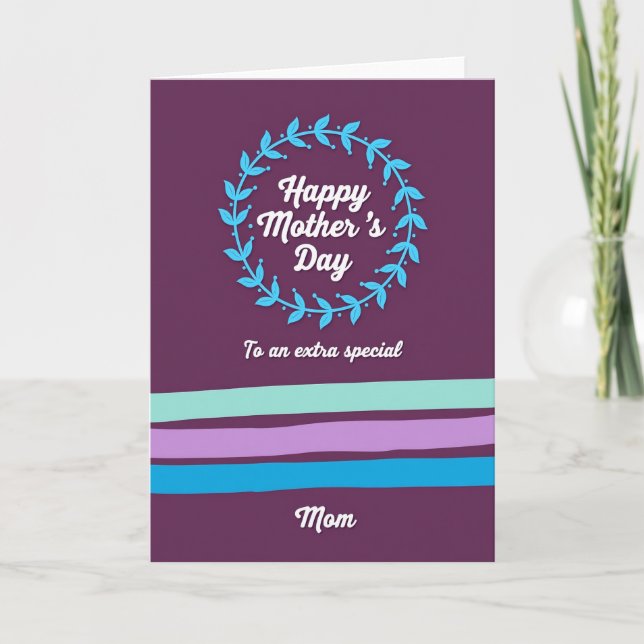 Plum Floral Mothers Day Greeting Card (Front)