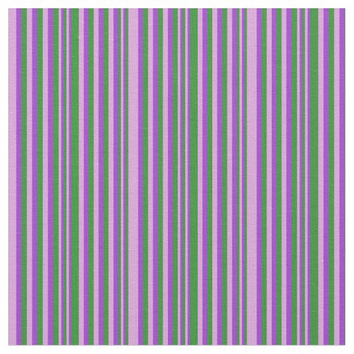 Plum, Forest Green & Dark Orchid Striped Pattern Fabric
