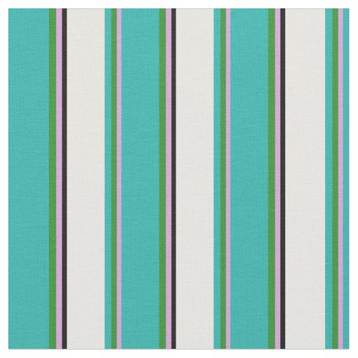 Plum, Forest Green, Light Sea Green, White & Black Fabric