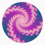 Plum - Fractal Classic Round Sticker