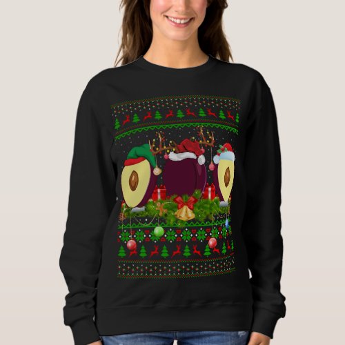 Plum Fruit Lover Xmas Santa Ugly Plum Christmas Sweatshirt