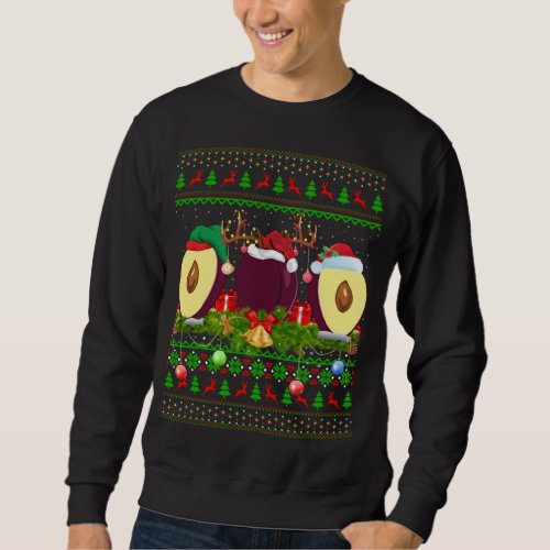 Plum Fruit Lover Xmas Santa Ugly Plum Christmas Sweatshirt