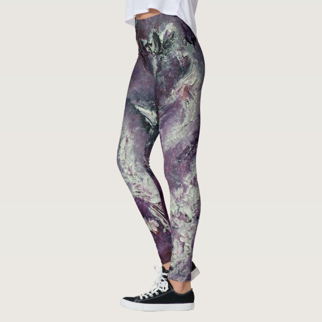Plum Funky Art Leggings (Left)