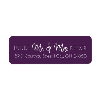 Plum Future Mr. & Mrs. Return Address Label