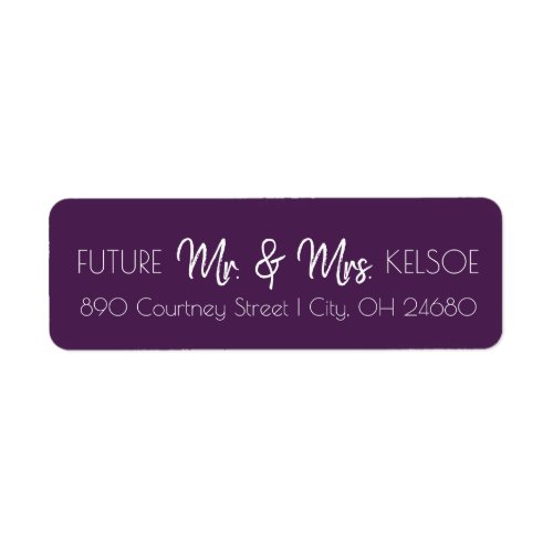 Plum Future Mr  Mrs Return Address Label