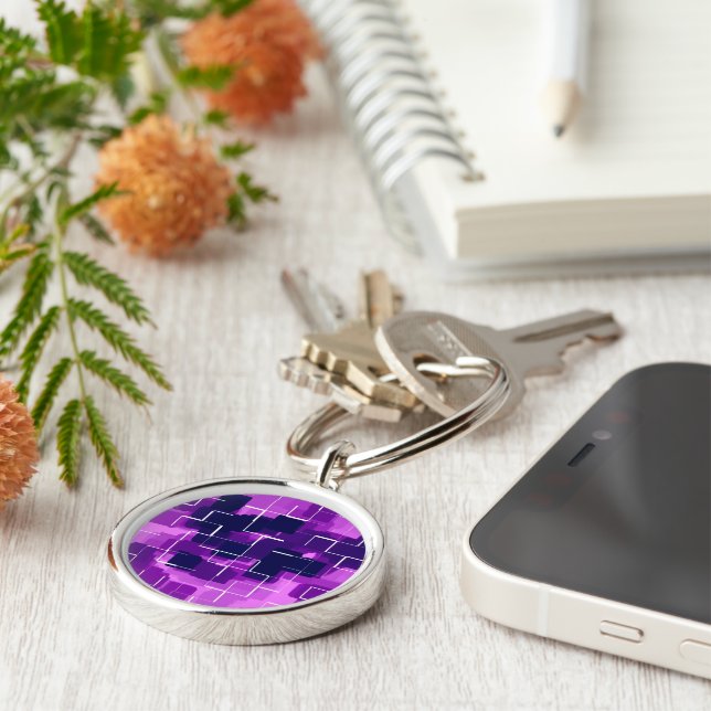 "Plum" Geometric Art Keychain (Side)