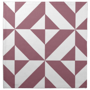 Plum Geometric Deco Cube Pattern Cloth Napkin
