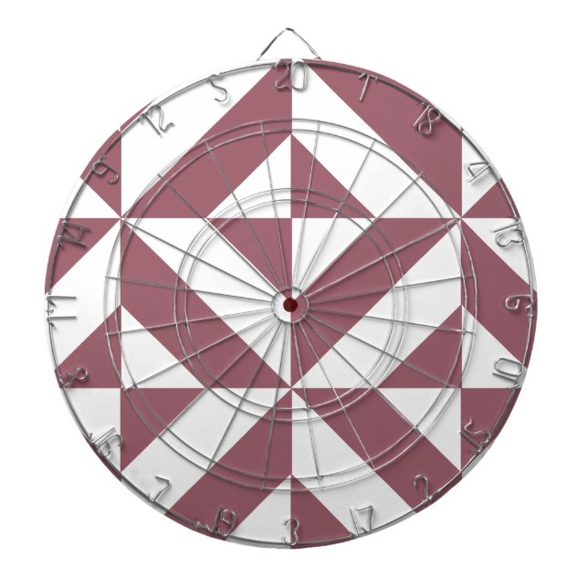 Plum Geometric Deco Cube Pattern Dart Board (Front)