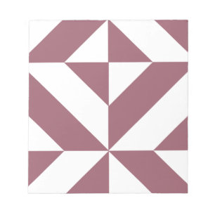 Plum Geometric Deco Cube Pattern Notepad