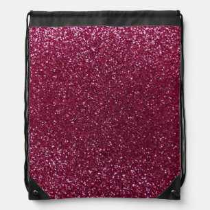 Plum glitter drawstring bag