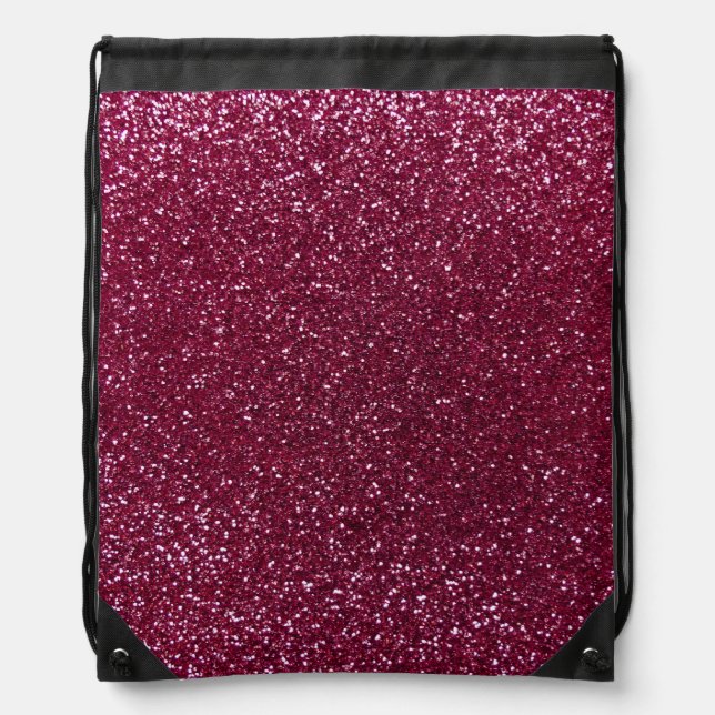Plum glitter drawstring bag (Front)