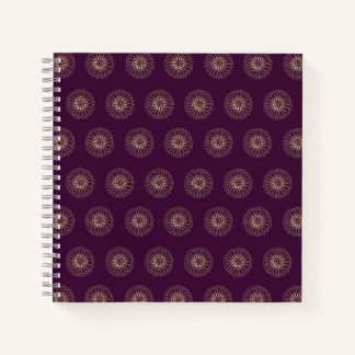 Plum | Golden Zinnia Flower Medallions Notebook