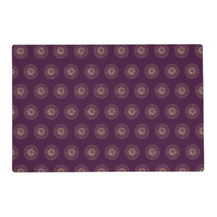 Plum   Golden Zinnia Flower Medallions Placemat