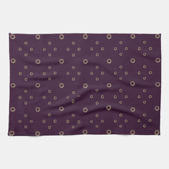 Plum | Golden Zinnia Sun Kitchen Towel (Horizontal)