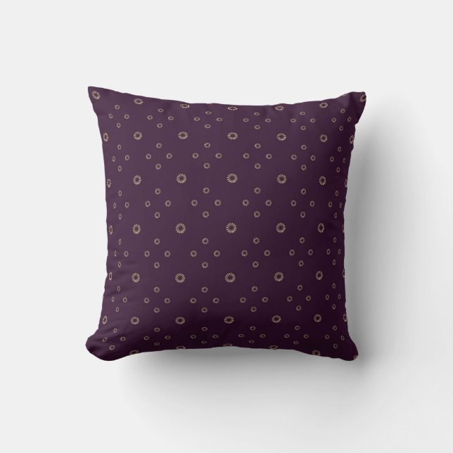 Plum | Golden Zinnia Sun Throw Pillow (Front)