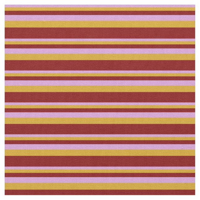Plum, Goldenrod, and Maroon Colored Pattern Fabric (Close Up)