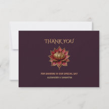 Plum Gothic Wedding Moody Thank You Lotus