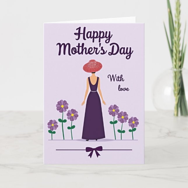 Plum Gown Mothers Day Art Card (Front)
