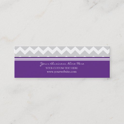 Customizable Plum Gray Chevron Retro Business Cards