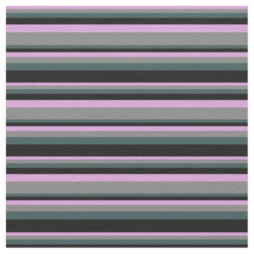 Plum, Gray, Dark Slate Gray & Black Lined Pattern Fabric