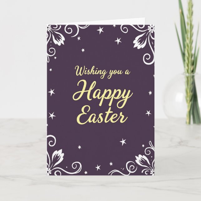 Plum Happy Easter Faux Foil Card (Front)