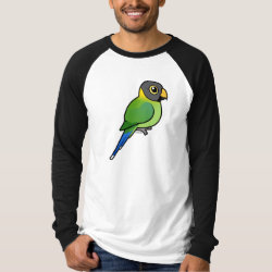 Plum-headed Parakeet female Men's Canvas Long Sleeve Raglan T-Shirt