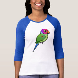 Plum-headed Parakeet male Ladies Raglan Fitted T-Shirt