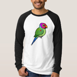 Plum-headed Parakeet male Men's Canvas Long Sleeve Raglan T-Shirt