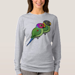 Plum-headed Parakeet Pair Women's Basic Long Sleeve T-Shirt