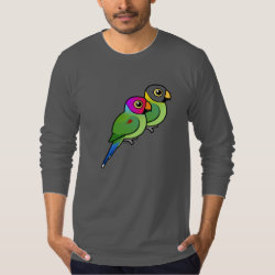 Plum-headed Parakeet Pair Men's American Apparel Fine Jersey Long Sleeve T-Shirt