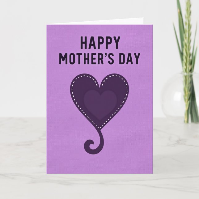 Plum Heart Mothers Day Card (Front)
