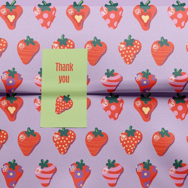 Plum Illustrated Strawberry Tissue Paper (Creator Uploaded)