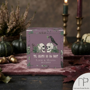 Plum Irish Gothic Clover Skull Wedding Favor Box