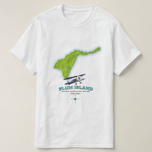 Plum Island Southold Suffolk county New york map T_Shirt