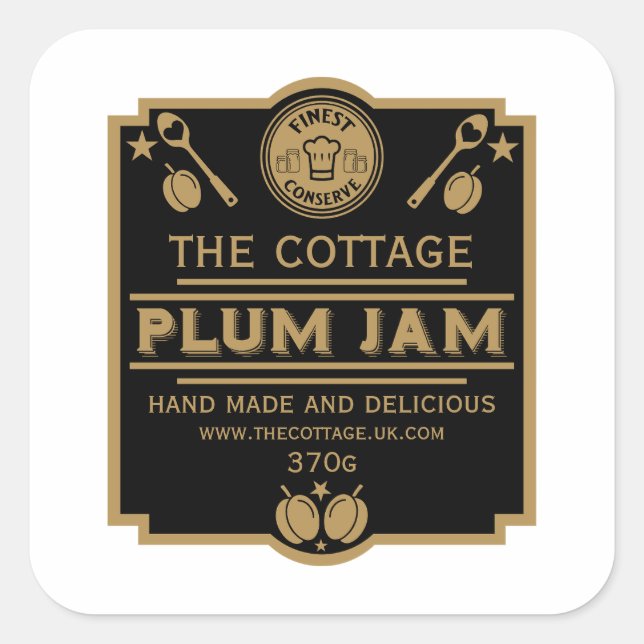 Plum Jam Conserve Maker Square Sticker (Front)