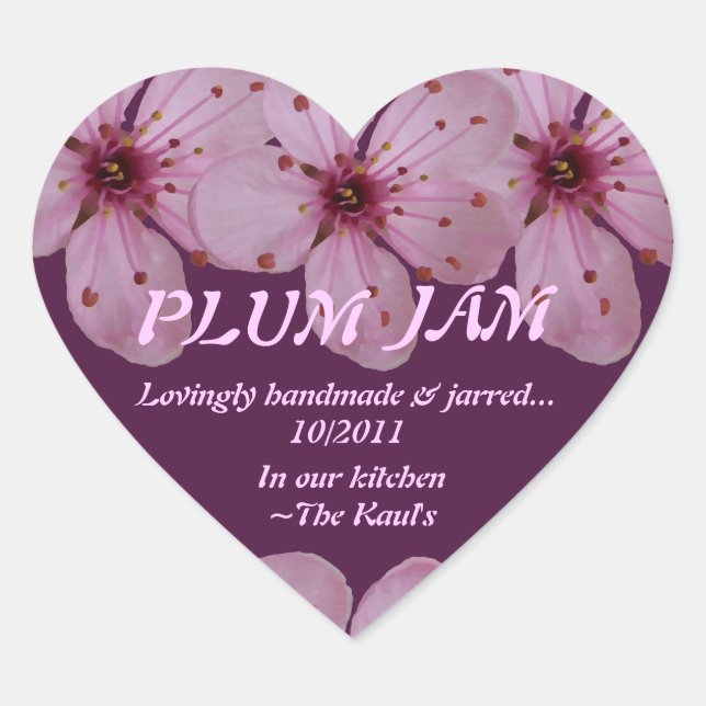 Plum Jam Jar Label (Personalize) (Front)