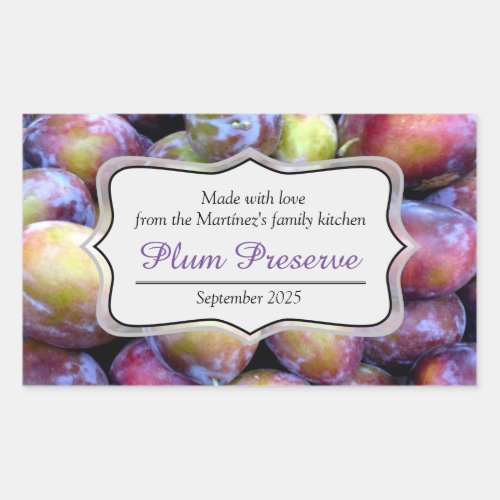 Plum jam preserve label sticker