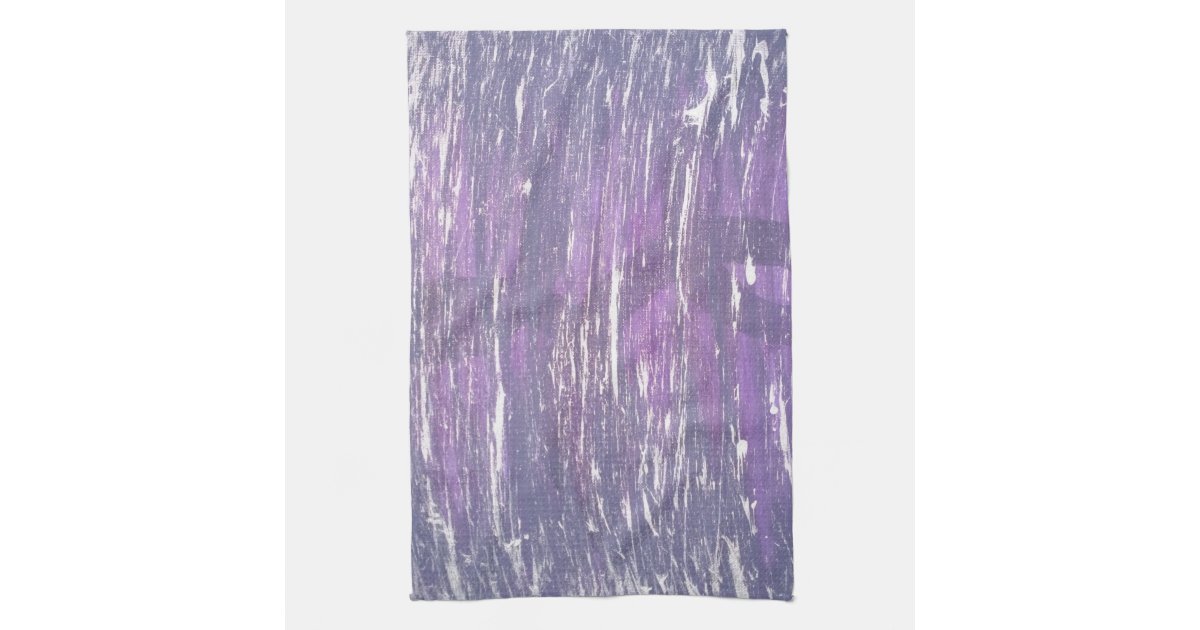 Plum Kitchen Purple Silver Splatter Brushstroke Towel Zazzle