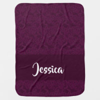 Plum lace print pattern baby blanket