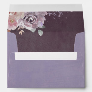 Plum Lavender and Mauve Wedding Envelope