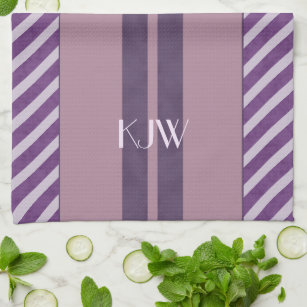 Plum Color Kitchen Hand Towels Zazzle Plum Lavender Mauve Monogram Kitchen Towel
