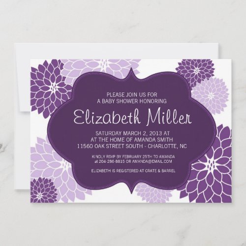 Plum &amp; Lilac Purple Bridal or Baby Shower Invite