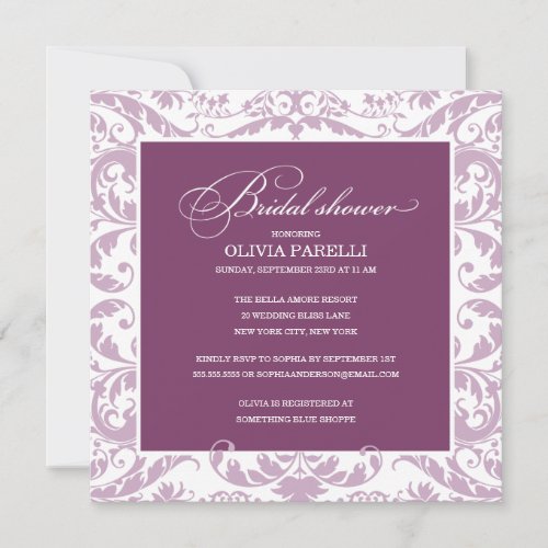 PLUM &amp; LILAC SHOWER | BRIDAL SHOWER INVITE