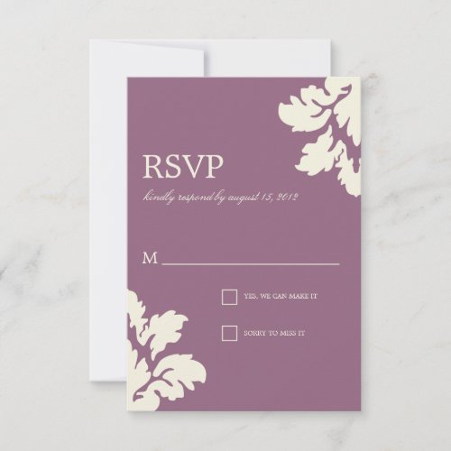 PLUM &amp; LIME  DAMASK | WEDDING RSVP