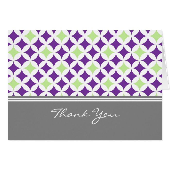 Plum Lime Gray Baby Shower Hostess Thank You Cards