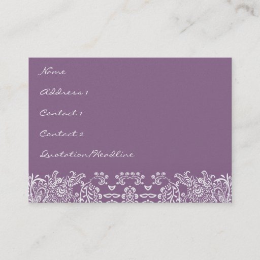 Customizable Plum Love Birds Business Cards